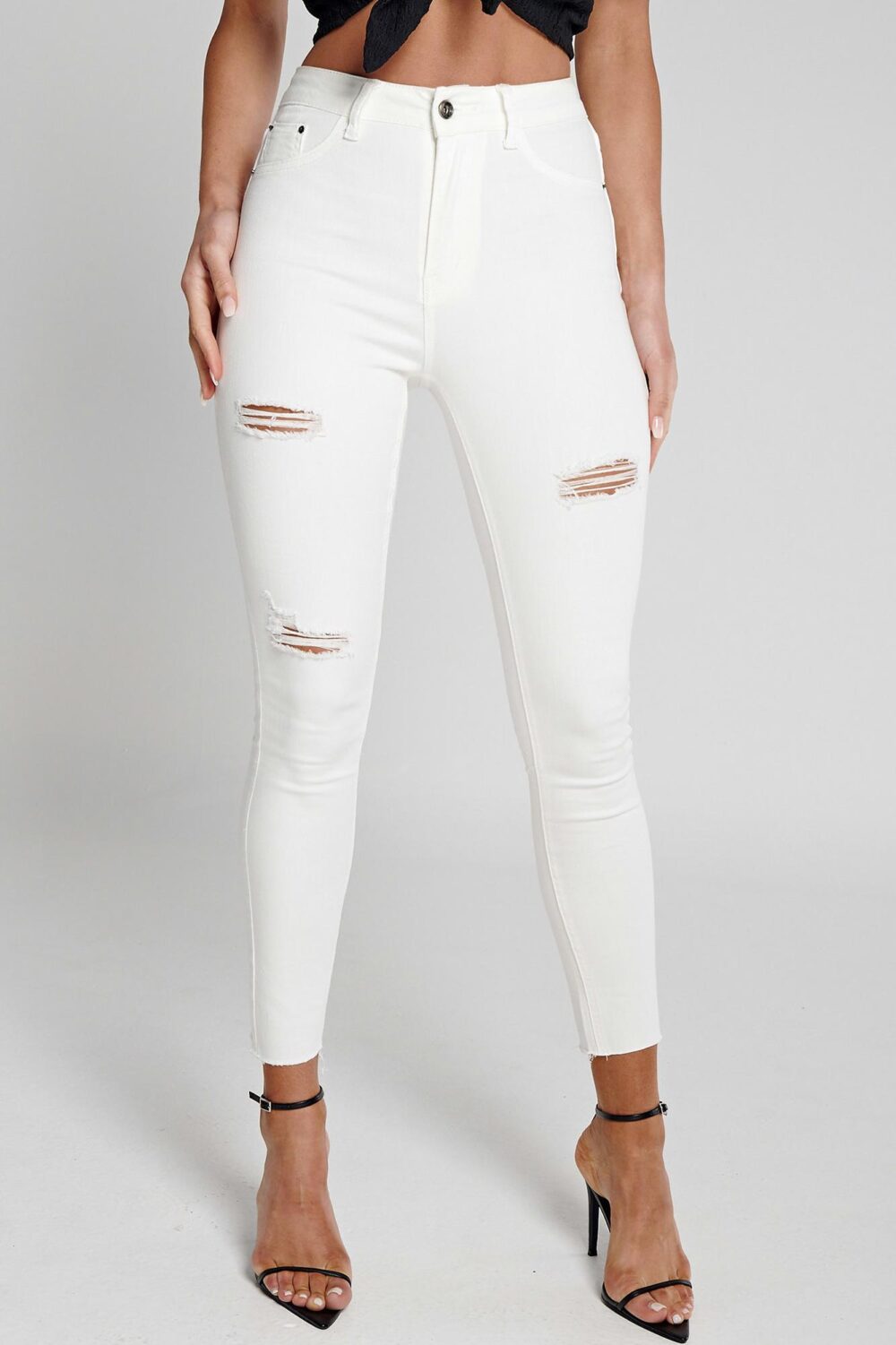 Ladies Jeans Colour is White