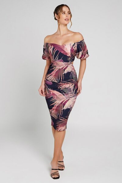 Ladies Dress Colour is Serenity Palm Print