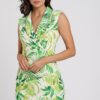 Ladies Dress Colour is Lime Tropic Print