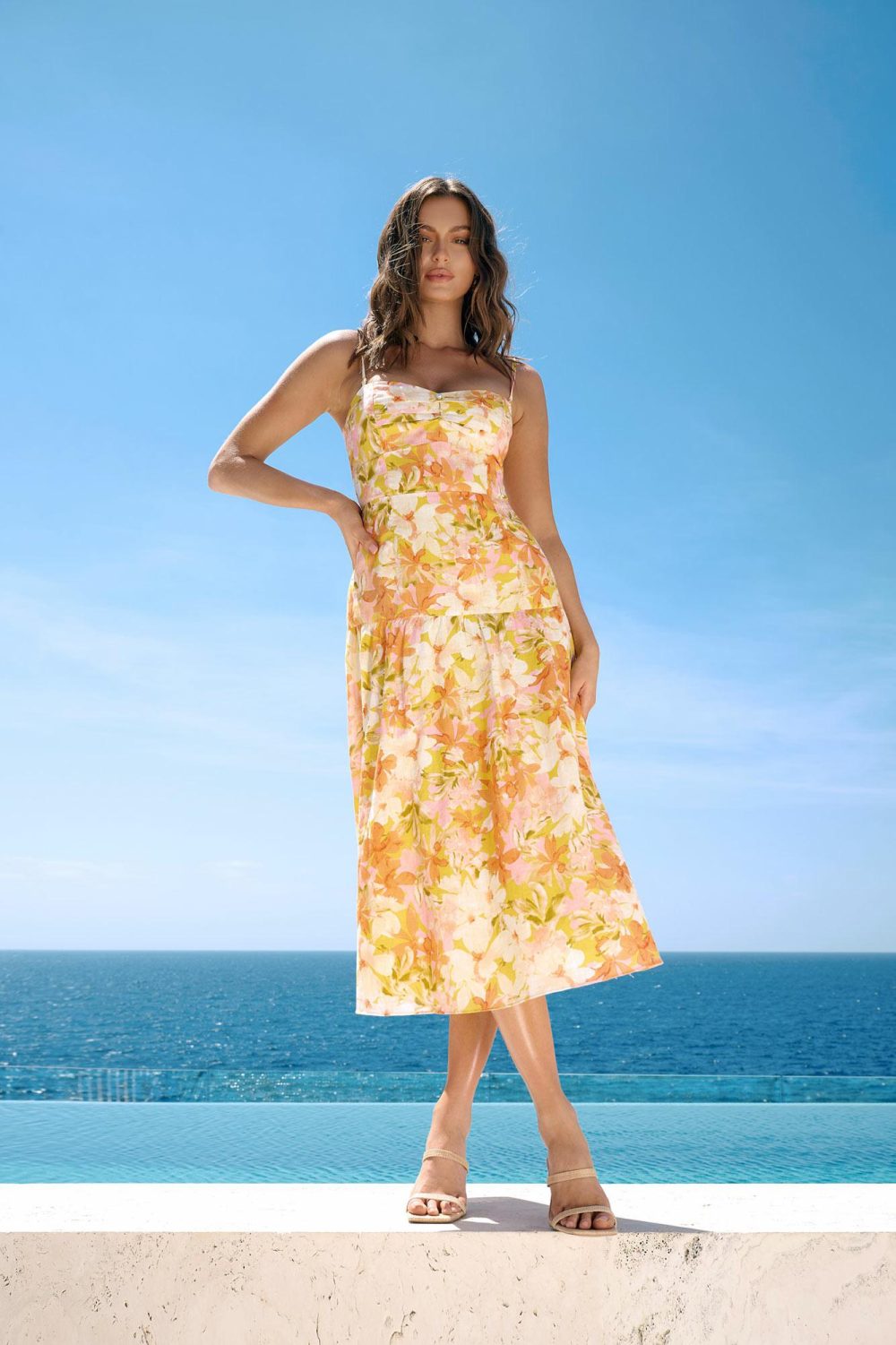 Ladies Dress Colour is Yellow Floral Print