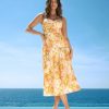 Ladies Dress Colour is Yellow Floral Print