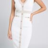 Ladies Dress Colour is White/nude Contrast