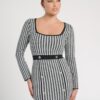 Ladies Dress Colour is Blk/wht Houndstooth