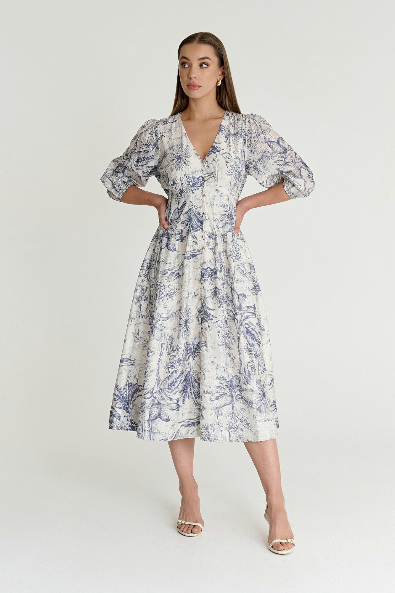 Navy Toile Print