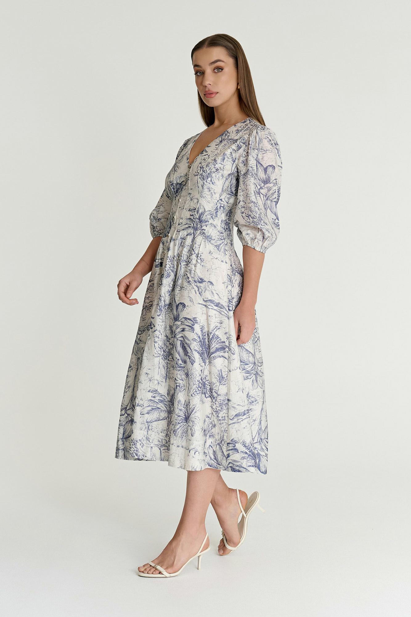 Navy Toile Print
