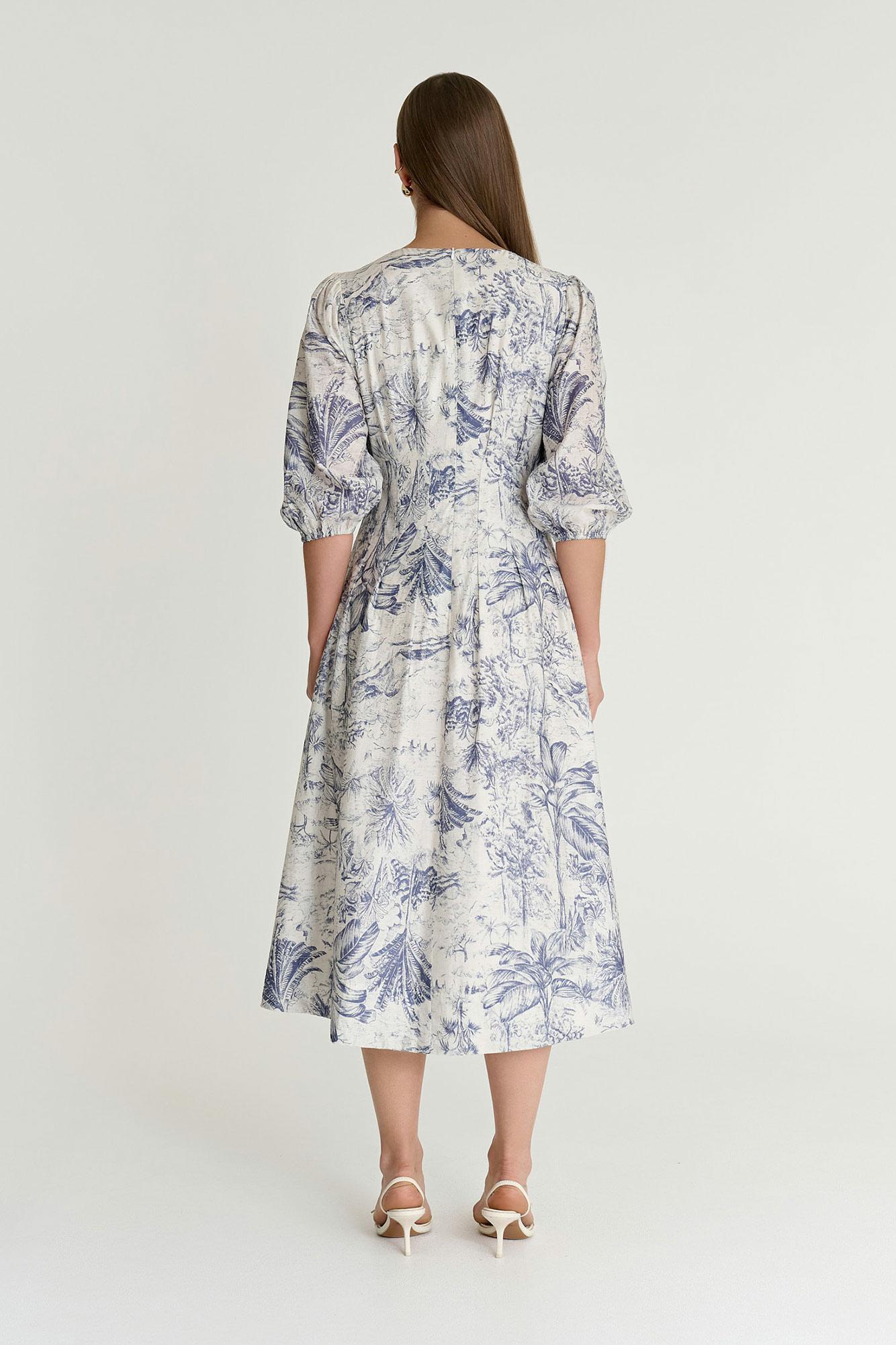 Navy Toile Print